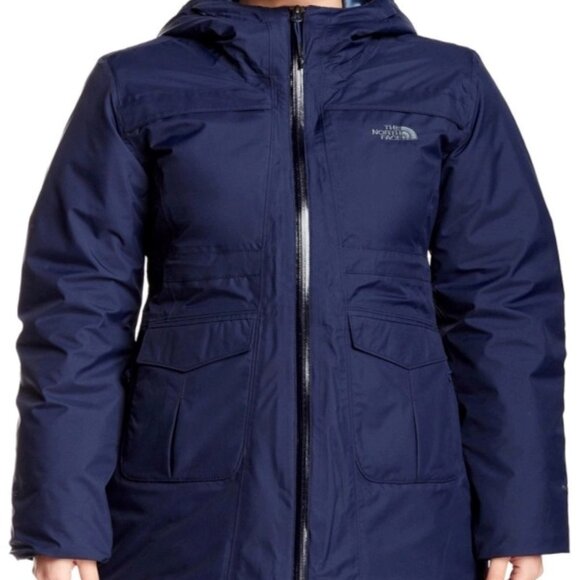 The North Face Women's M Cosmic Blue Empire HyVent® Goose Down Jacket - Picture 1 of 3